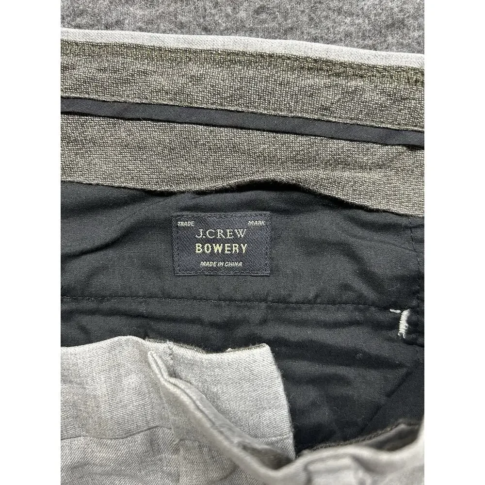 J Crew Bowery Dress Pants Men's Sz 33x32‎ Gray Cotton Slim Fit Casual Preppy